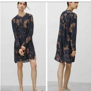Wilfred Navy Floral Long Sleeve Shift Dress